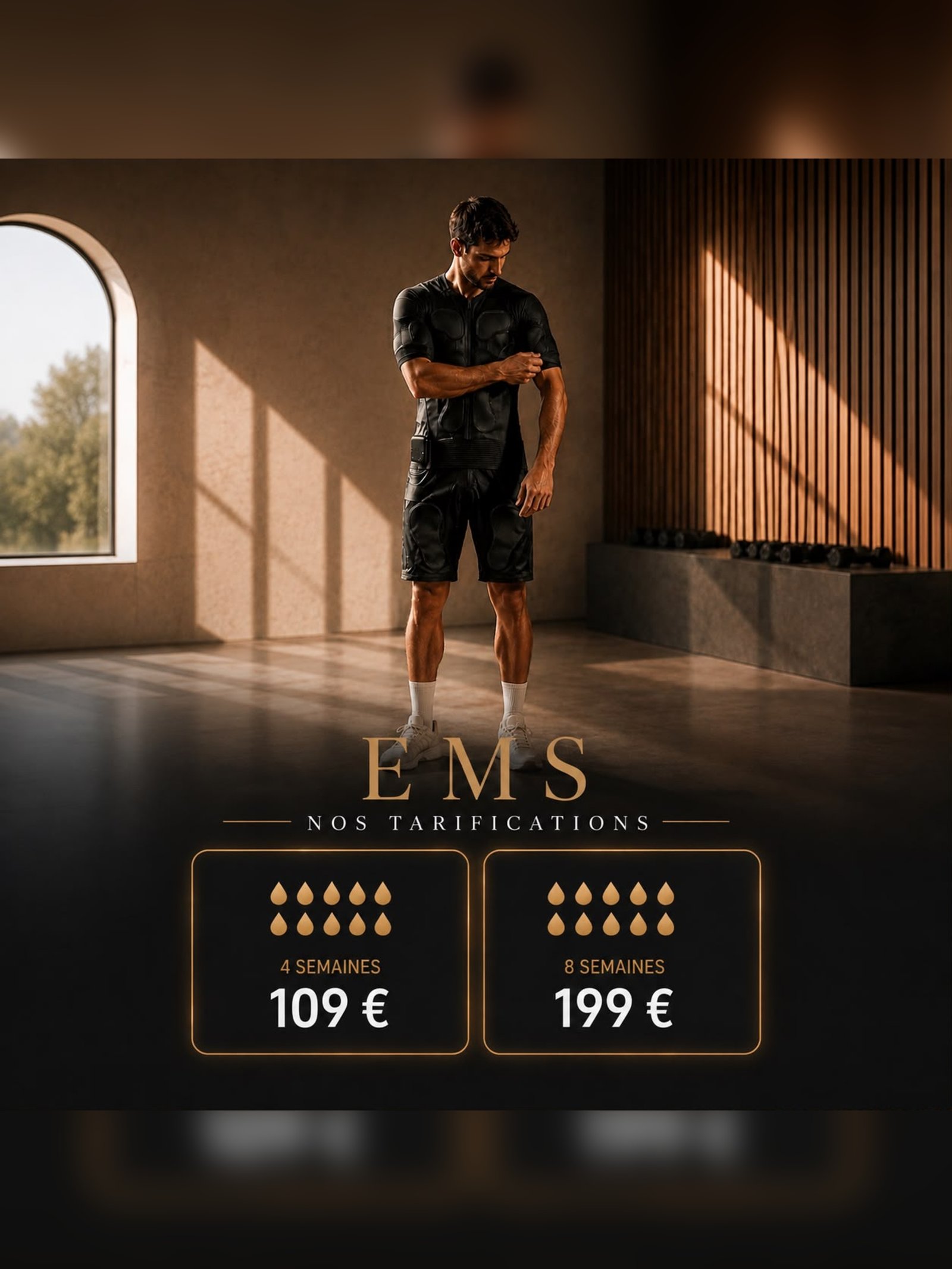 Séance EMS en action avec un coach FitPro