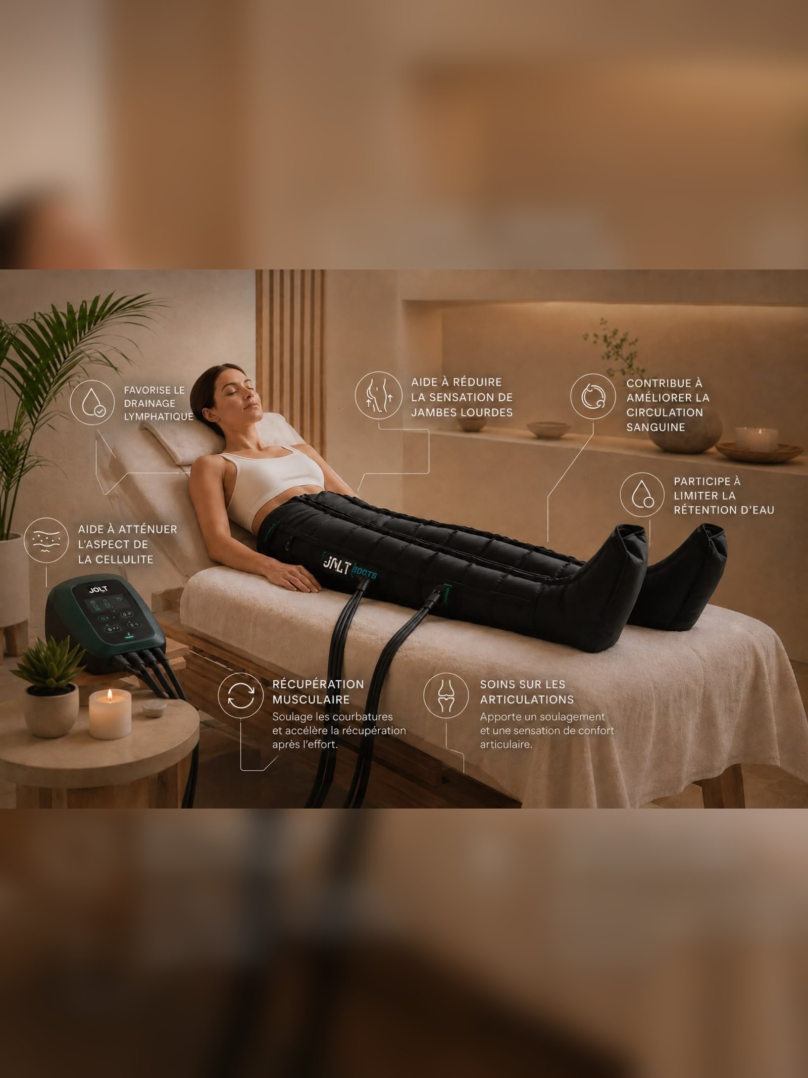 Pressothérapie FitPro dans une ambiance calme et chaleureuse